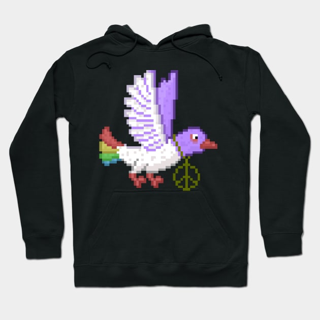 Pixel art pet dove hippy Hoodie by AsKartongs